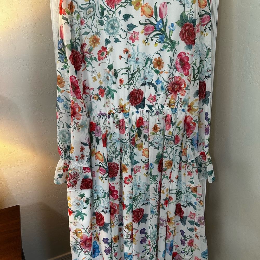 Gibson Latimer Floral Print Dress - Red, Yellow, Green